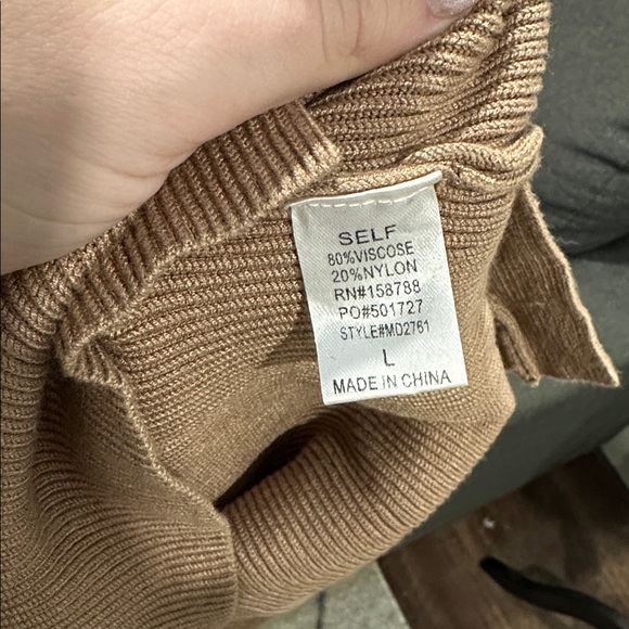 Mable Tan Long-Sleeve Sweater‎ Dress - Picture 7 of 7